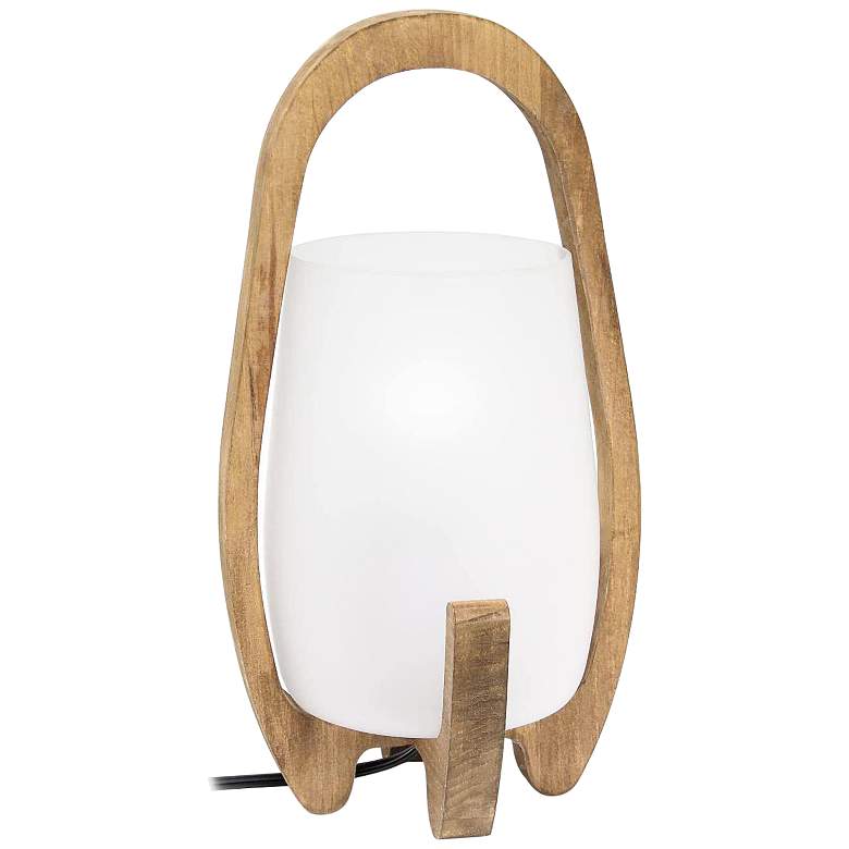 Image 2 Organix 15 inch High Natural Wood Accent Table Desk Lamp