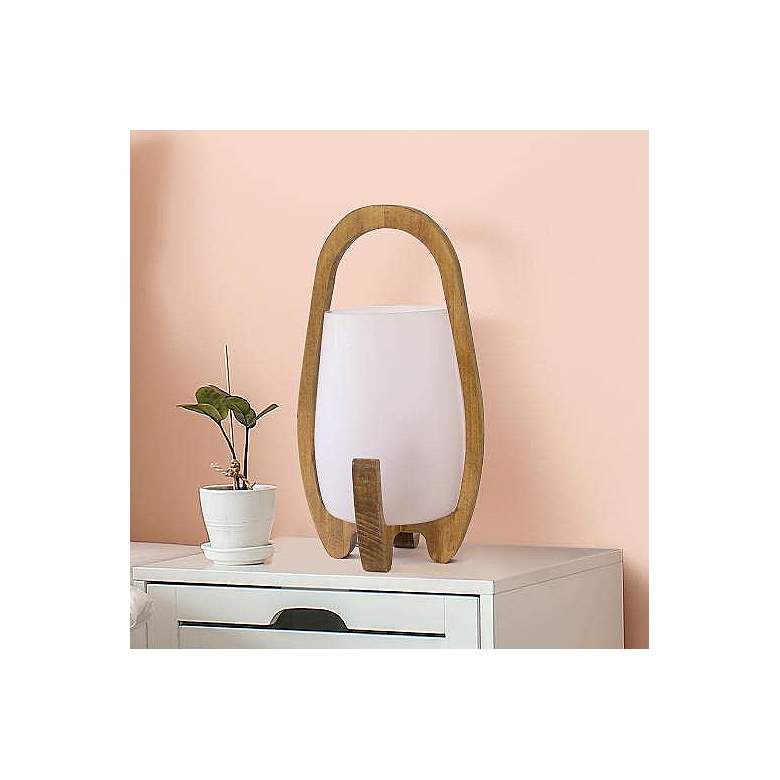 Image 1 Organix 15" High Natural Wood Accent Table Desk Lamp