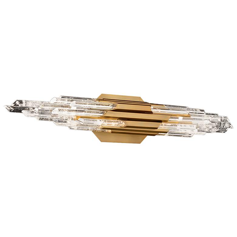 Image 2 Organza 5.25"H x 28"W 1-Light Crystal Bath Bar in Aged Brass