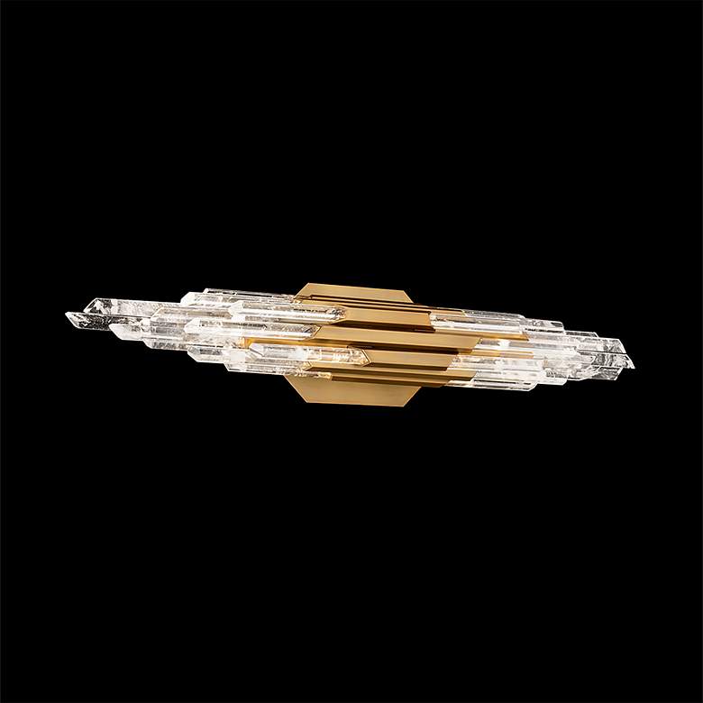 Image 3 Organza 5.25"H x 28"W 1-Light Crystal Bath Bar in Aged Brass more views