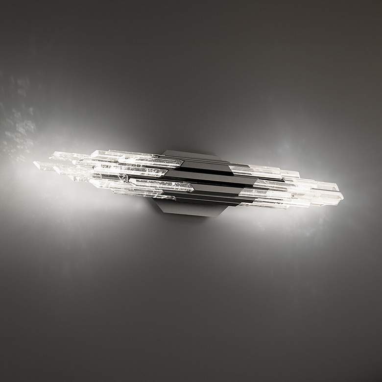 Image 1 Organza 5.25"H x 28"W 1-Light Crystal Bath Bar in Black