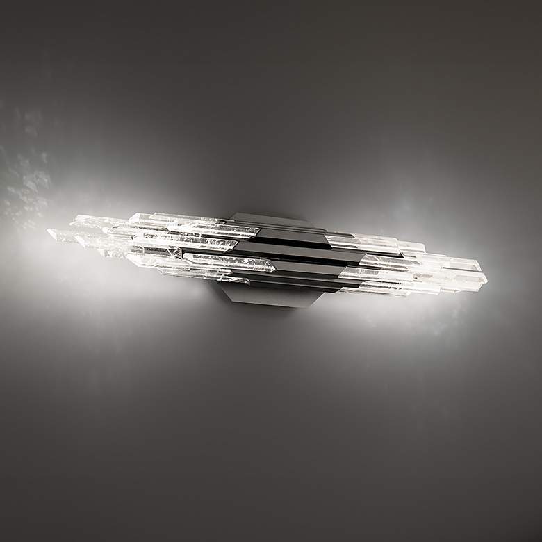 Image 2 Organza 5.25"H x 28"W 1-Light Crystal Bath Bar in Black more views