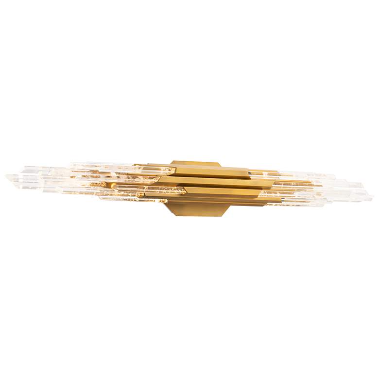 Image 1 Organza 5.25"H x 38"W 1-Light Crystal Bath Bar in Aged Brass