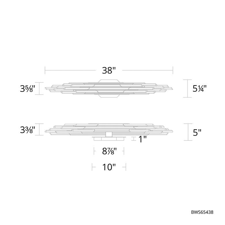 Image 5 Organza 5.25"H x 38"W 1-Light Crystal Bath Bar in Black more views