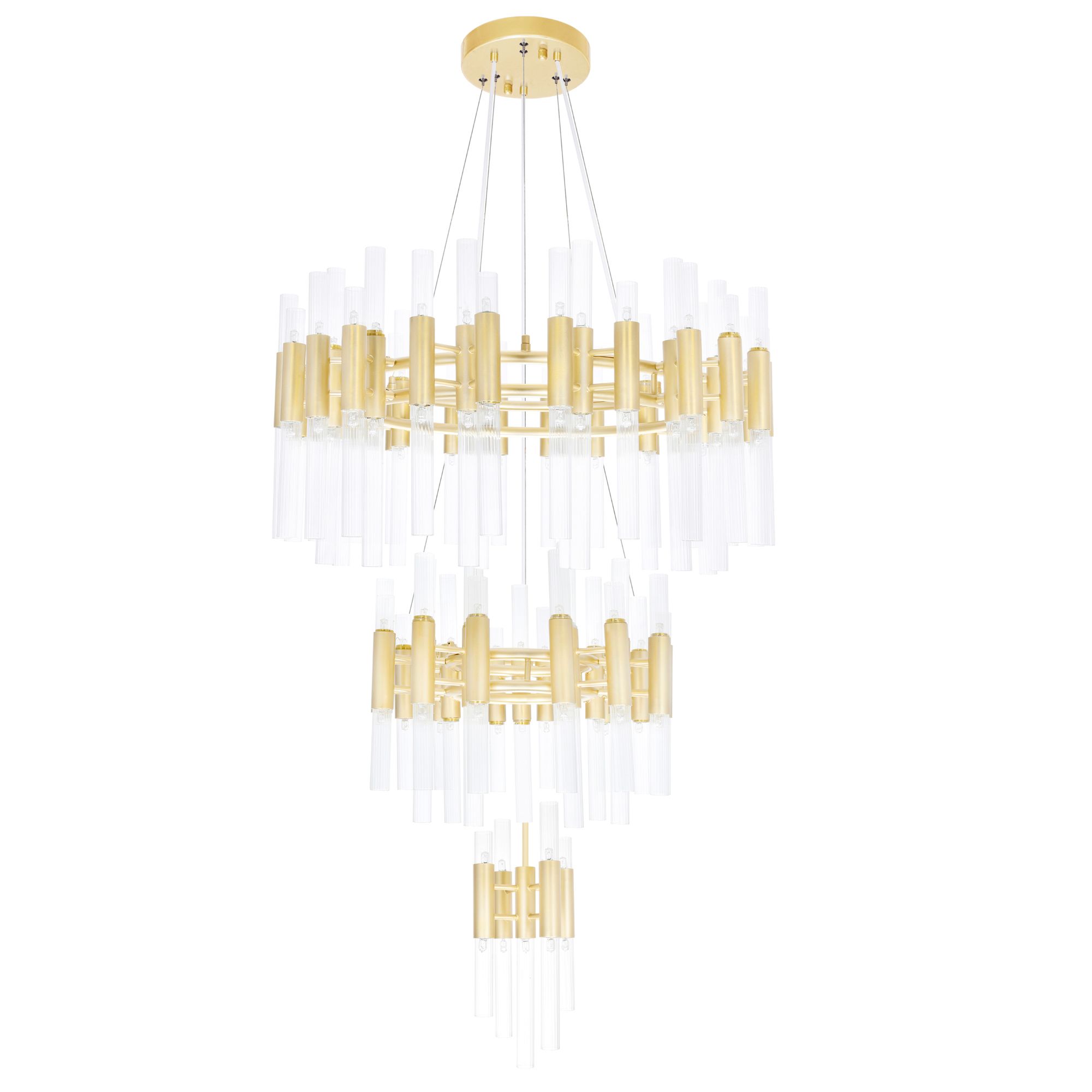 Image 5 Orgue 123 Light 32in Satin Gold Chandelier more views