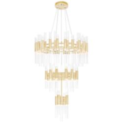 Orgue 123 Light Chandelier With Satin Gold Finish