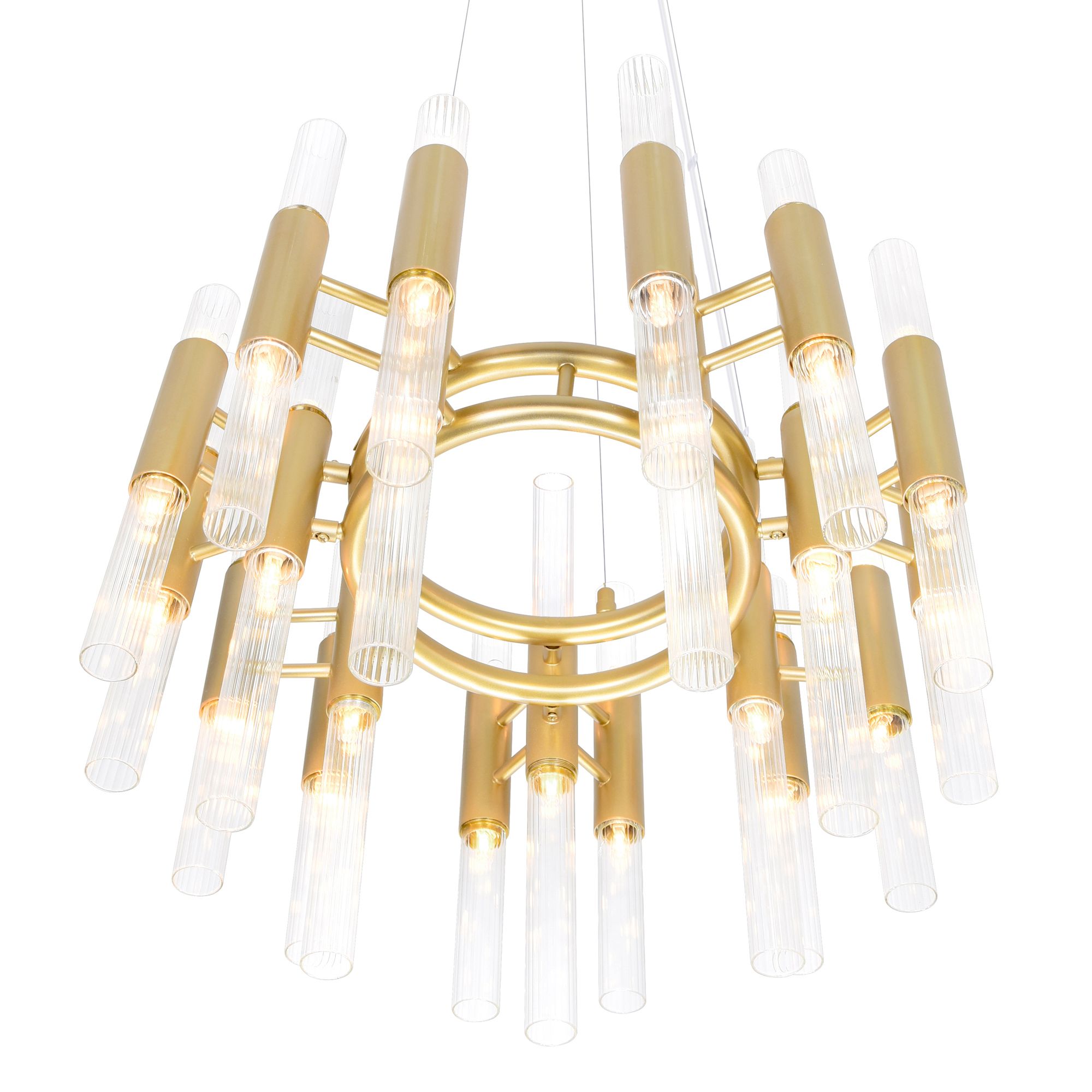 Image 2 Orgue 42 Light 20in Satin Gold Chandelier more views