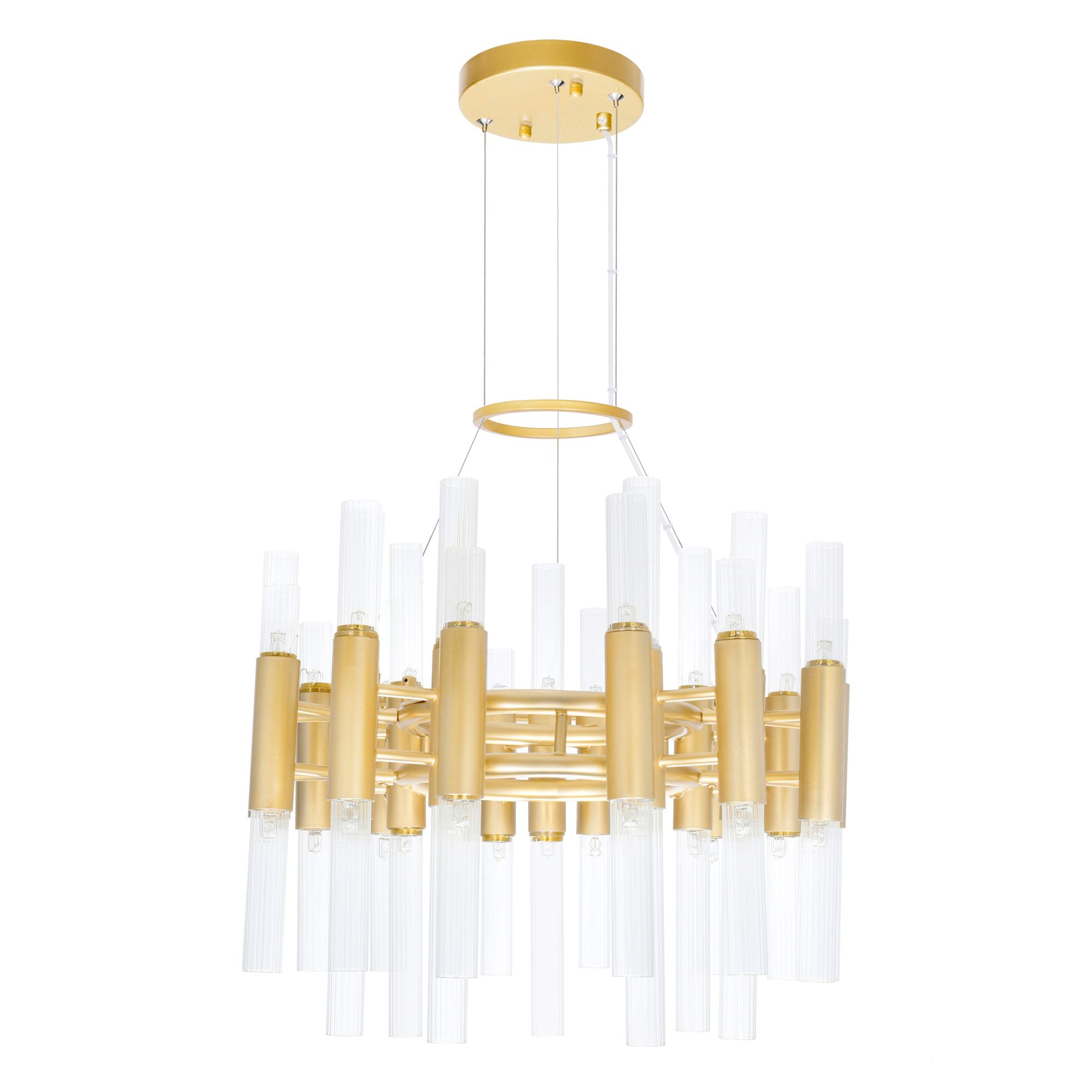 Image 5 Orgue 42 Light 20in Satin Gold Chandelier more views
