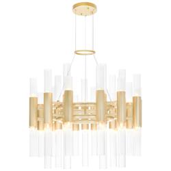 Orgue 42 Light Chandelier With Satin Gold Finish