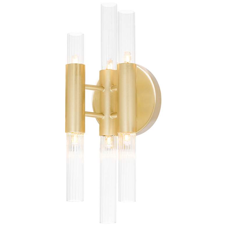Image 1 Orgue 6 Light Sconce With Satin Gold Finish