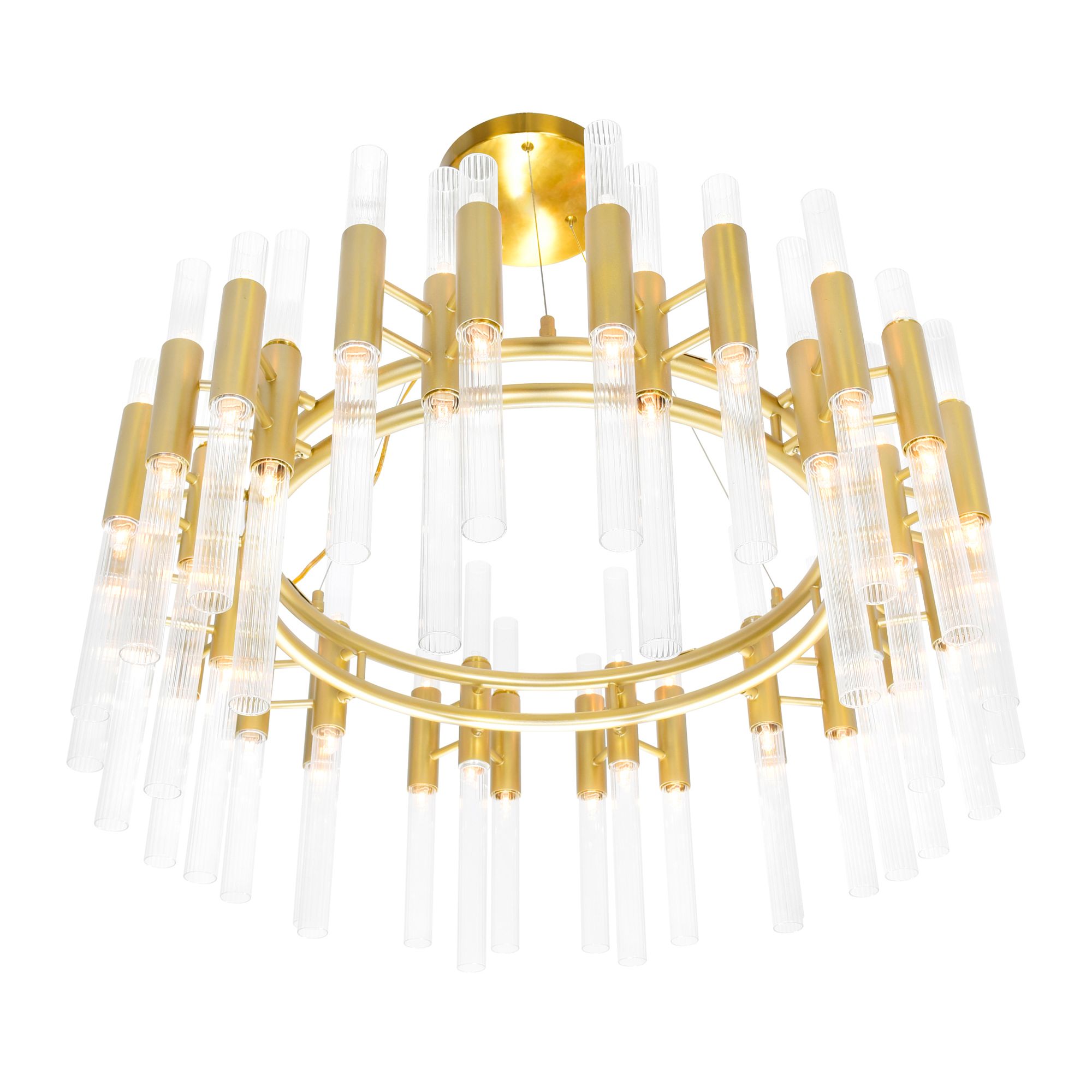 Image 2 Orgue 72 Light 32in Satin Gold Chandelier more views