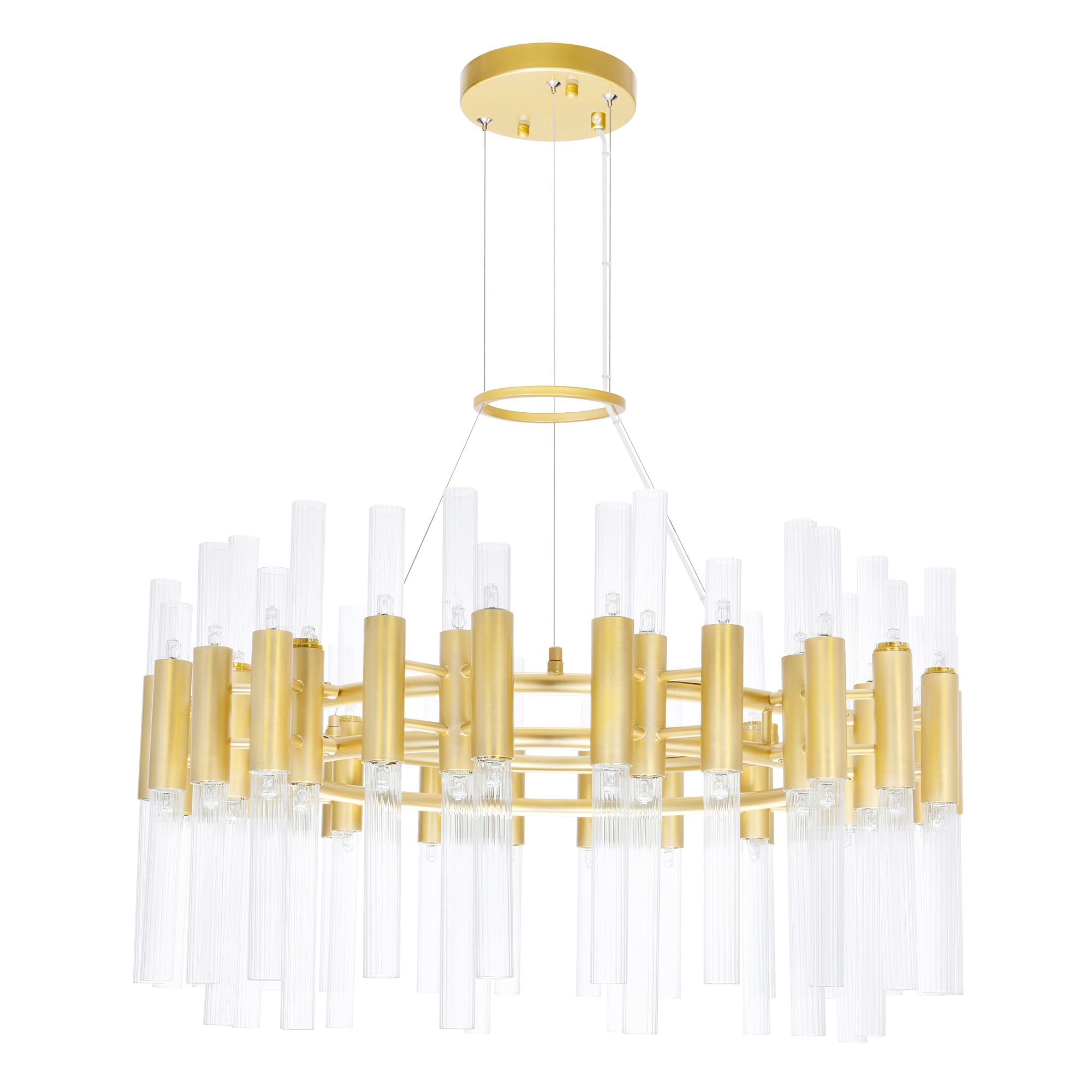 Image 5 Orgue 72 Light 32in Satin Gold Chandelier more views