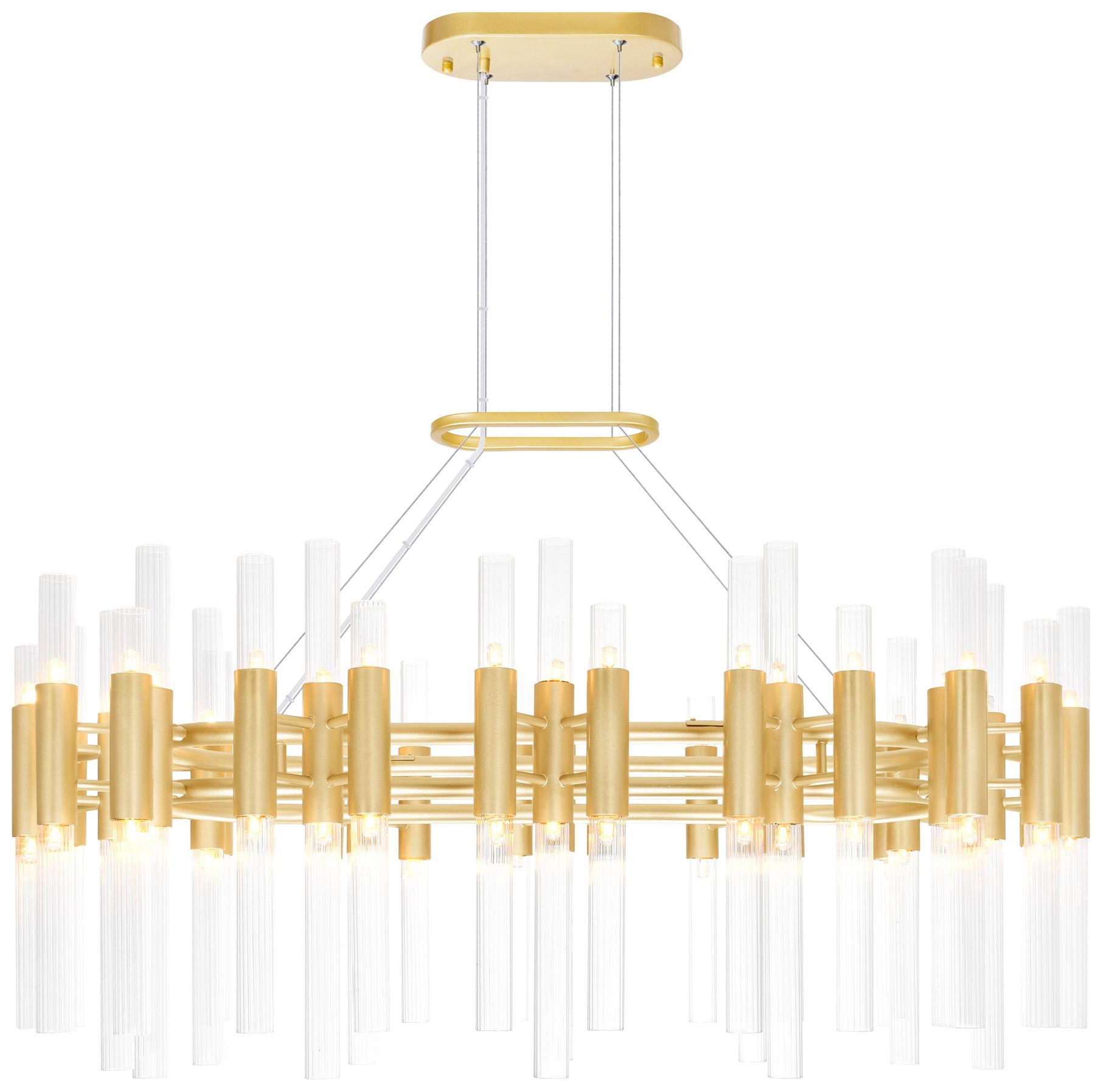 Orgue 72 Light 39in Satin Gold Chandelier