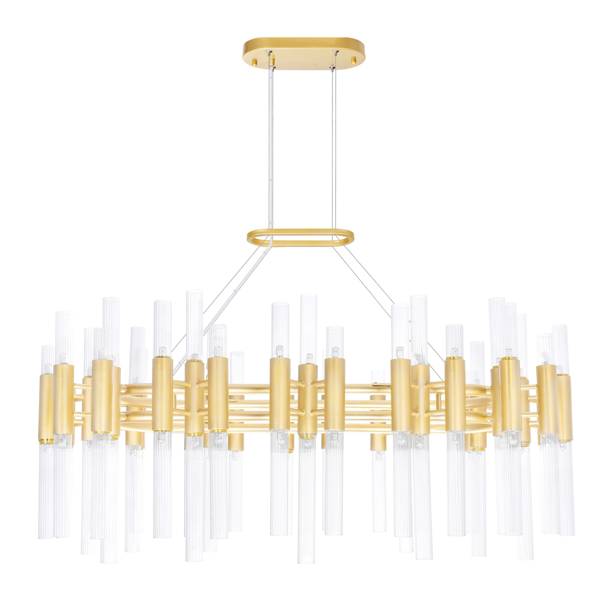Image 5 Orgue 72 Light 39in Satin Gold Chandelier more views