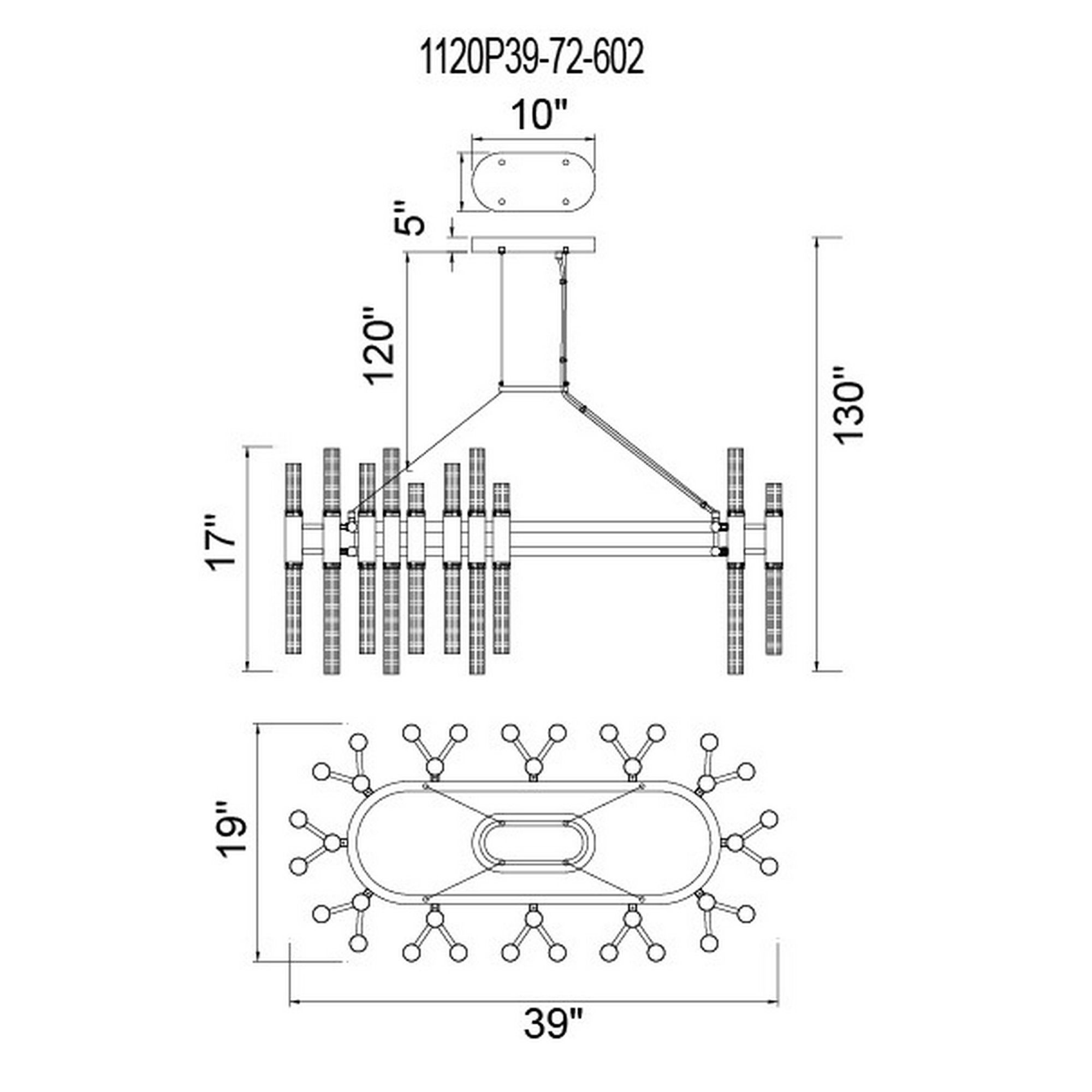 Image 6 Orgue 72 Light 39in Satin Gold Chandelier more views
