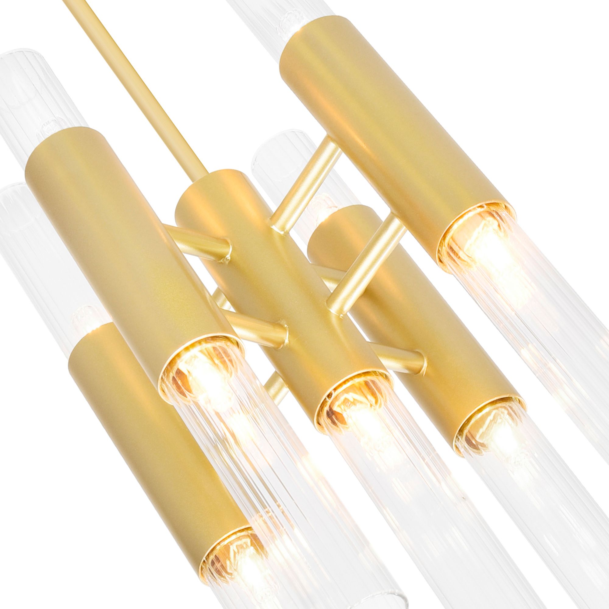 Image 3 Orgue 9 Light 8in Satin Gold Mini Pendant more views