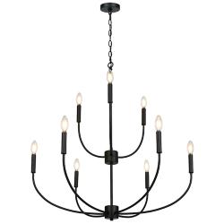 Oriame 32.3" Wide Black 9-Light Chandelier