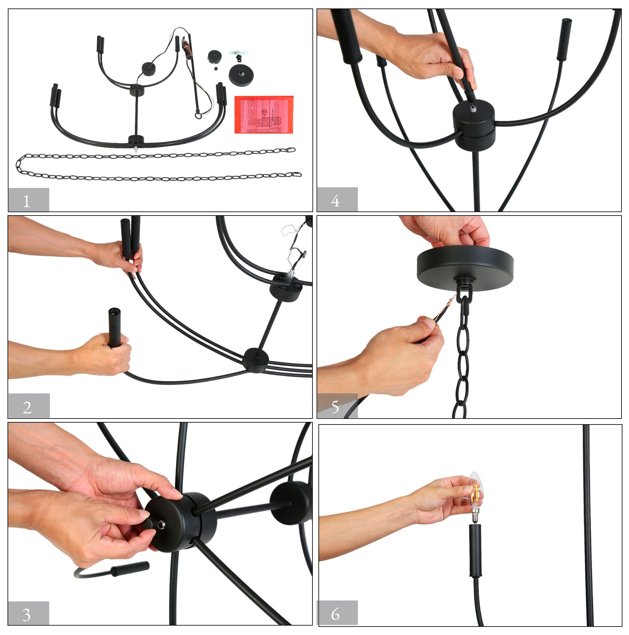 Image 6 Oriame 32.3" Wide Black 9-Light Chandelier more views