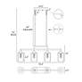 2_Oriame 34.5" Wide Black 4-Light Glass Island Chandelier more views