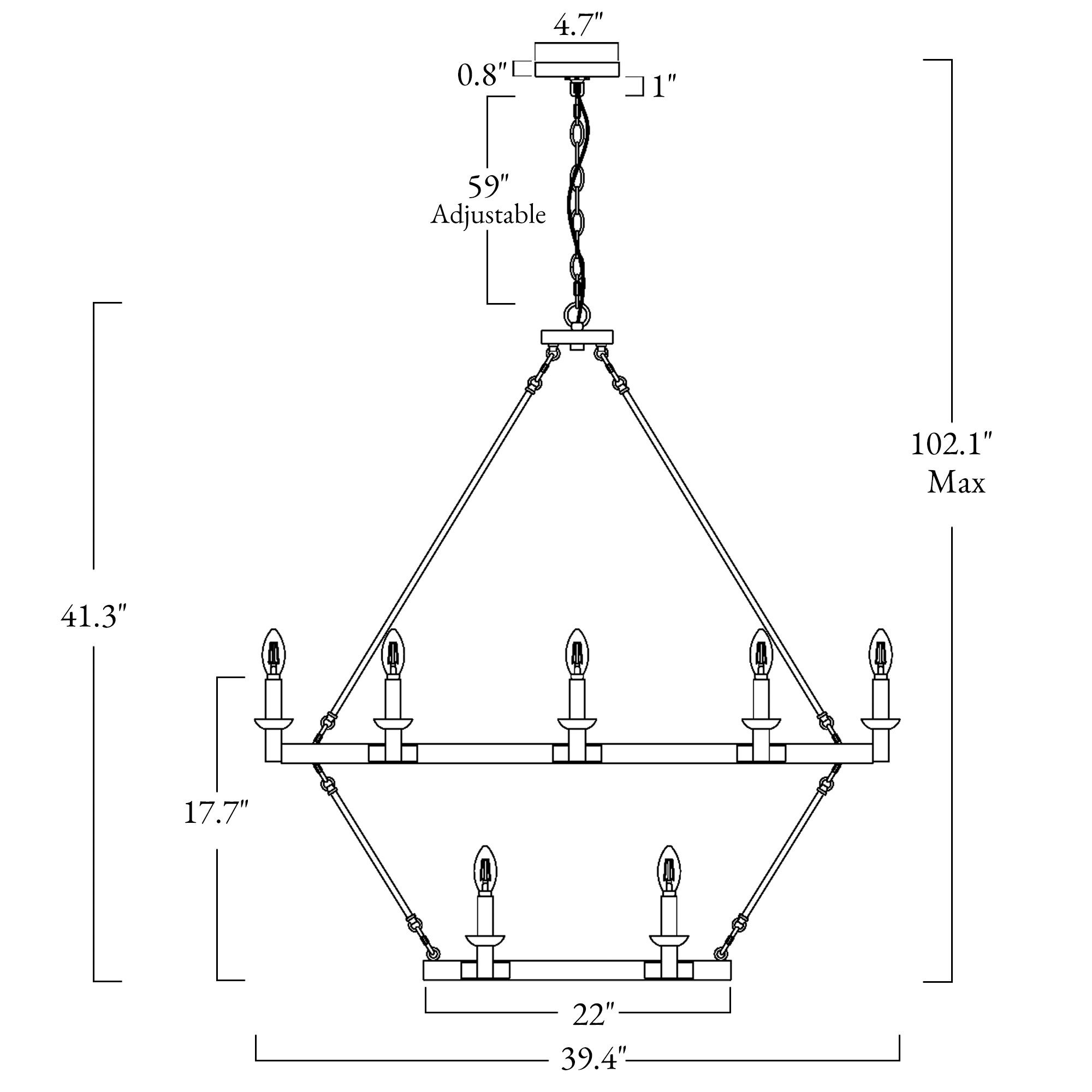 Image 2 Oriame 39.4" Wide Black 12-Light 2 Tier Wheel Chandelier more views