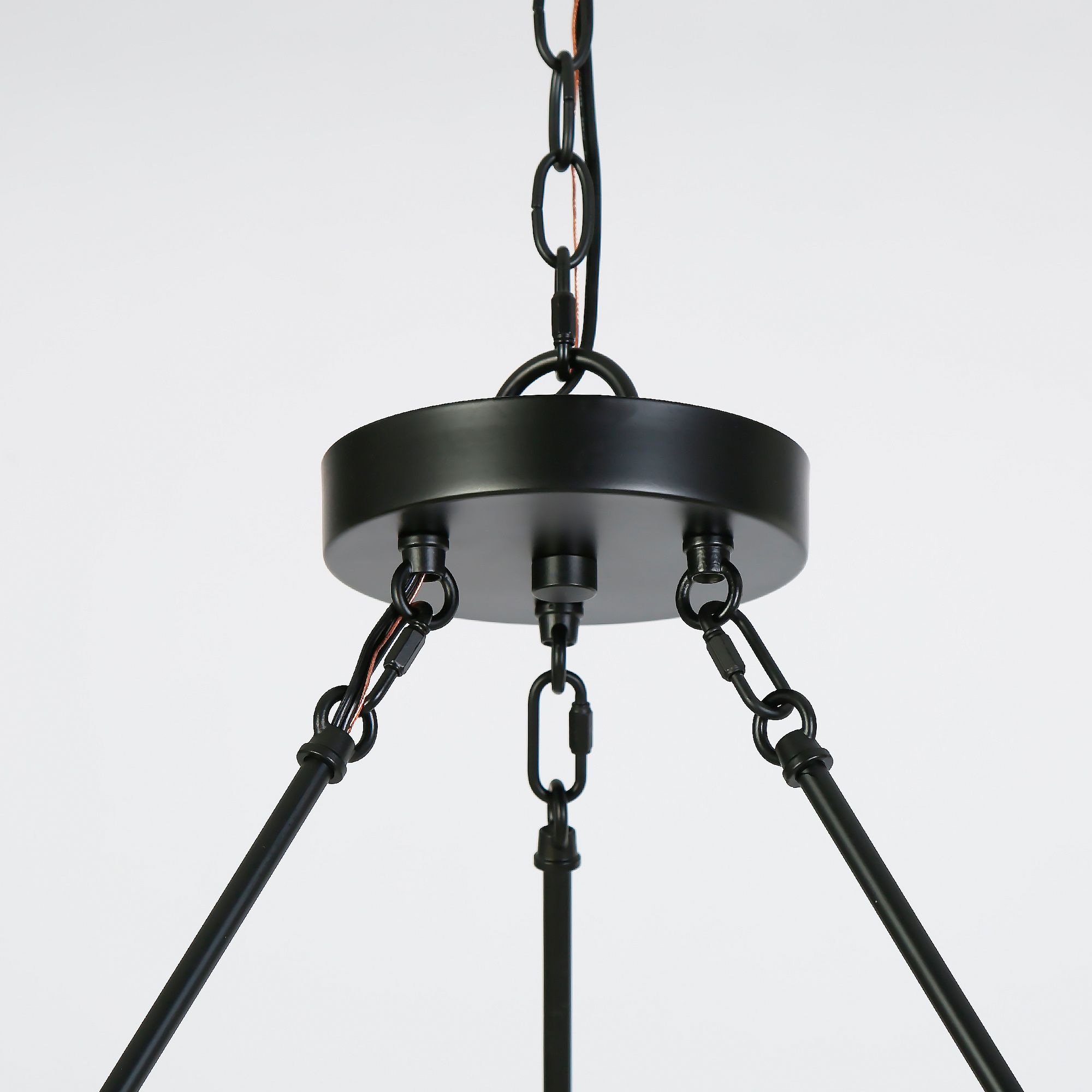 Image 5 Oriame 39.4" Wide Black 12-Light 2 Tier Wheel Chandelier more views