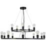 Oriame 39.4" Wide Black 15-Light 2 Tier Wheel Chandelier