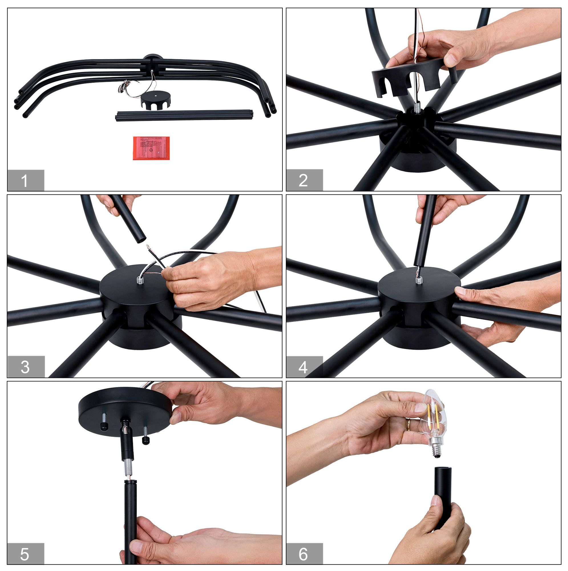 Image 6 Oriame 40.1" Wide Black 8-Light Chandelier more views