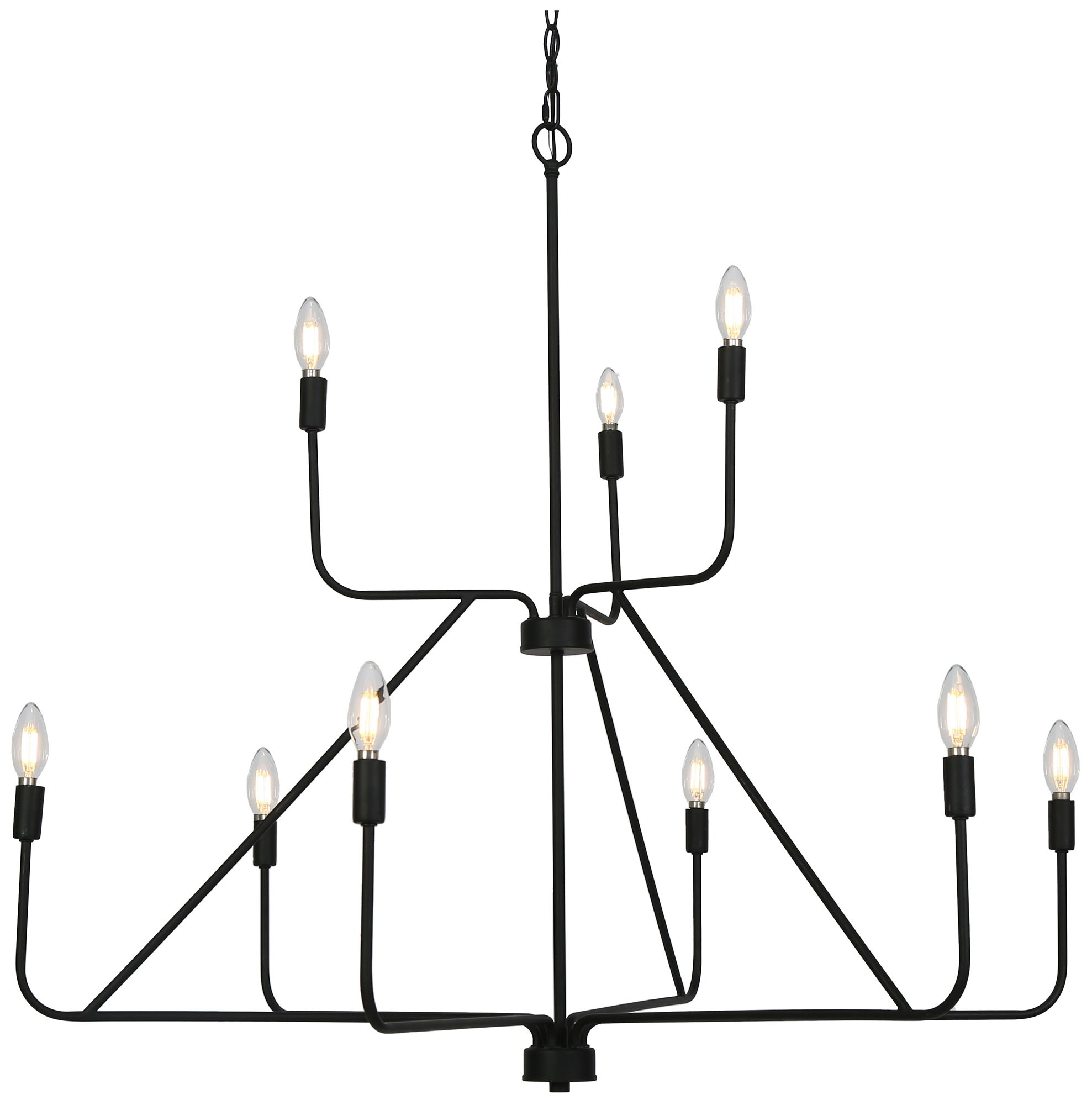 Image 2 Oriame 41.3" Wide Black 9-Light Chandelier more views