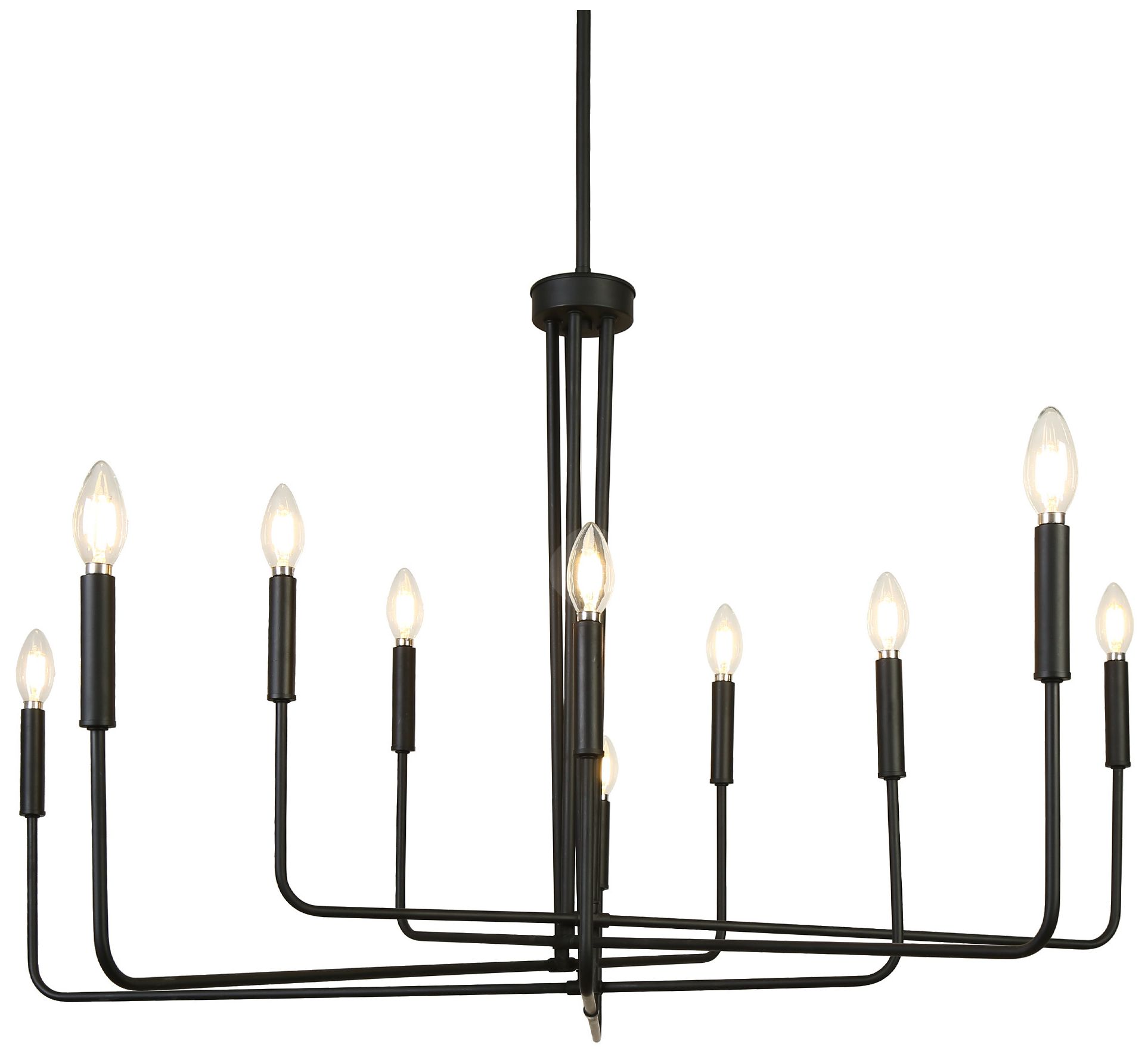 Oriame 43.3" Wide Black 10-Light Chandelier