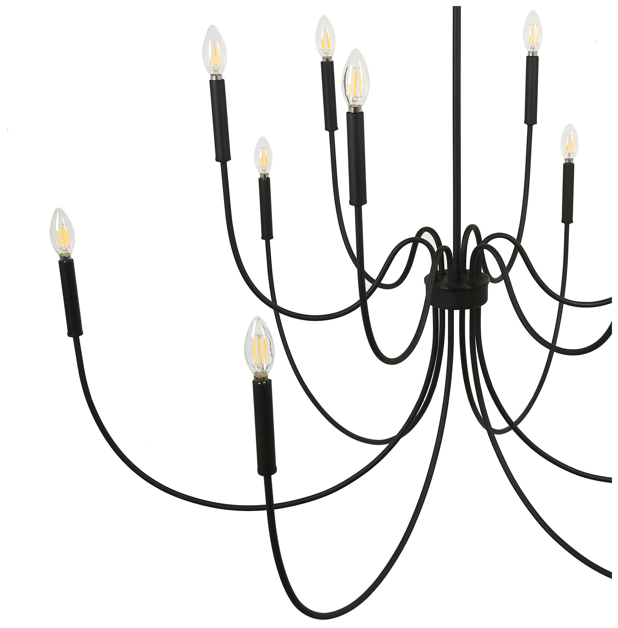 Image 5 Oriame 47.2" Wide Black 12-Light Chandelier more views