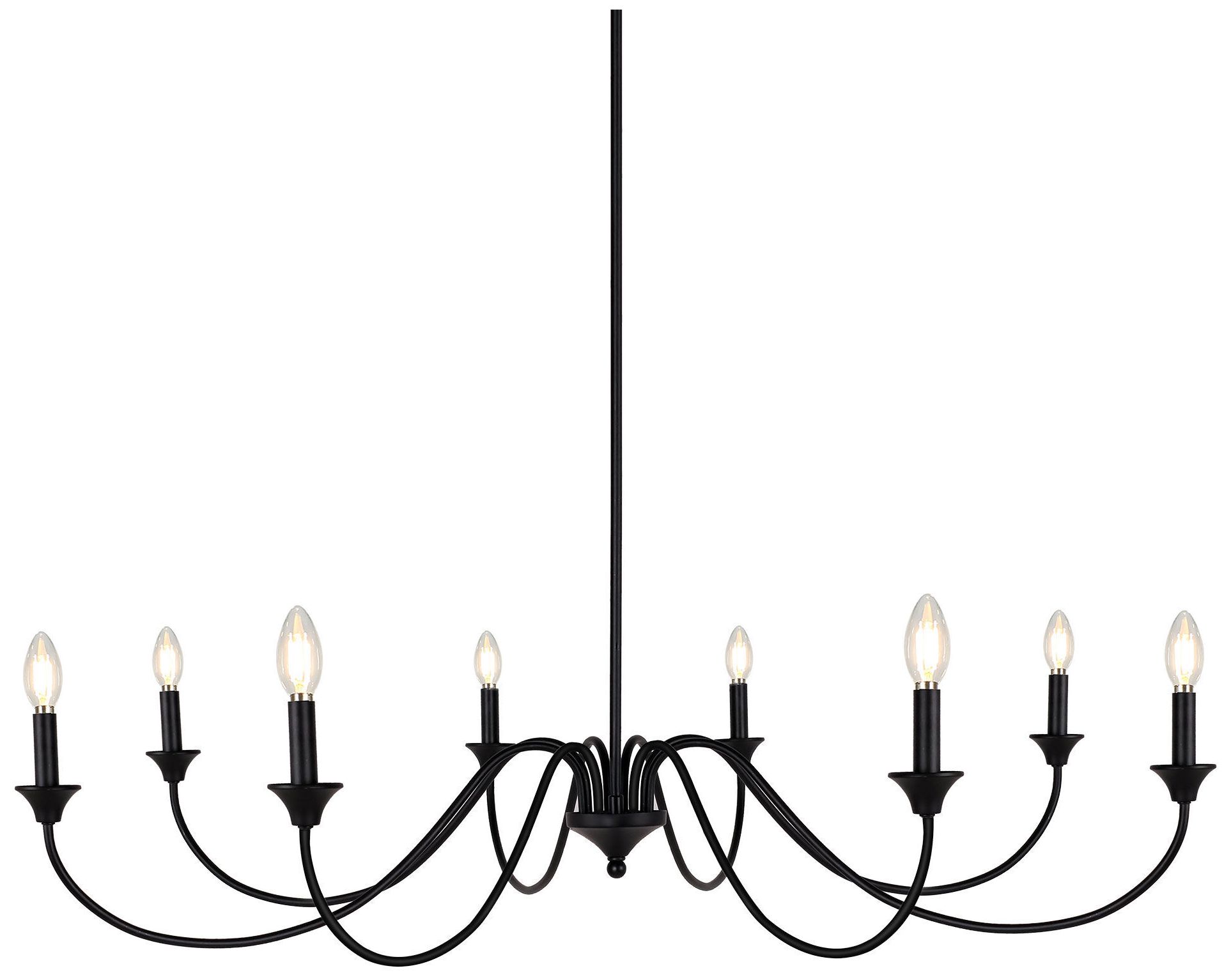 Image 2 Oriame 47.2" Wide Black 8-Light Chandelier more views