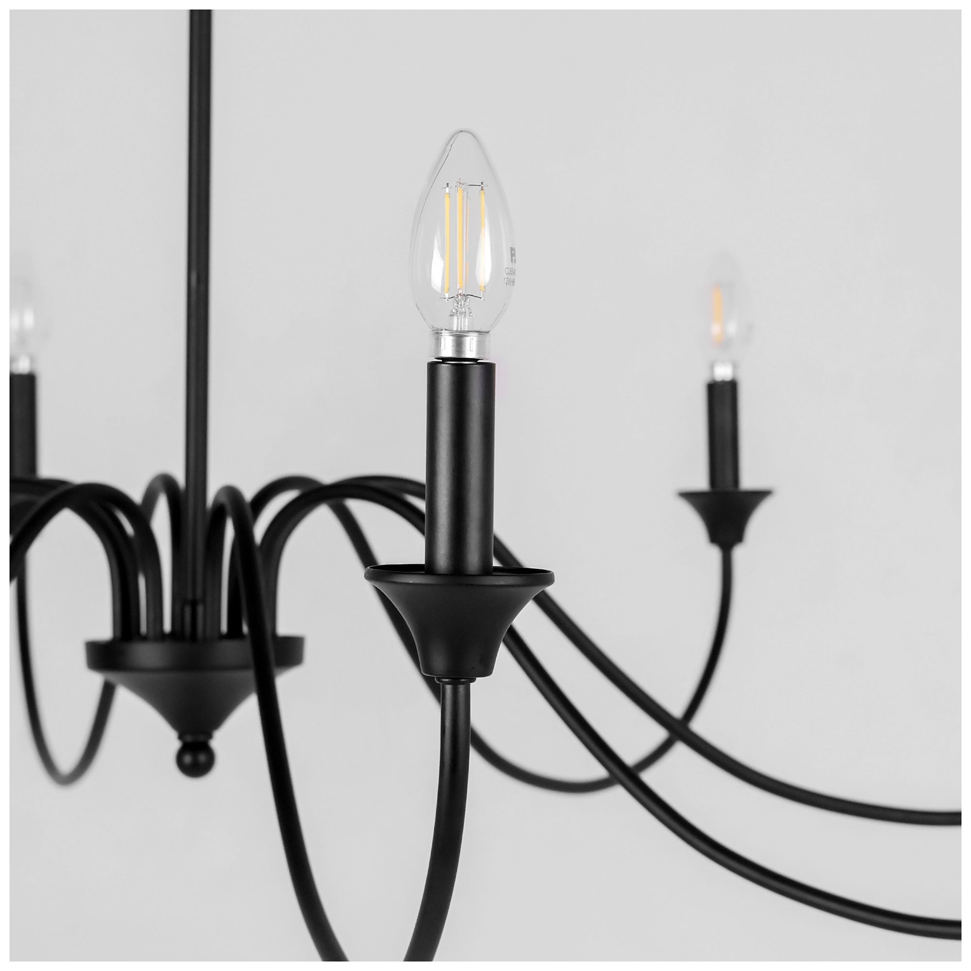 Image 6 Oriame 47.2" Wide Black 8-Light Chandelier more views