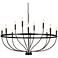 Oriame 47 1/4" Wide Matte Black 12-Light Chandelier