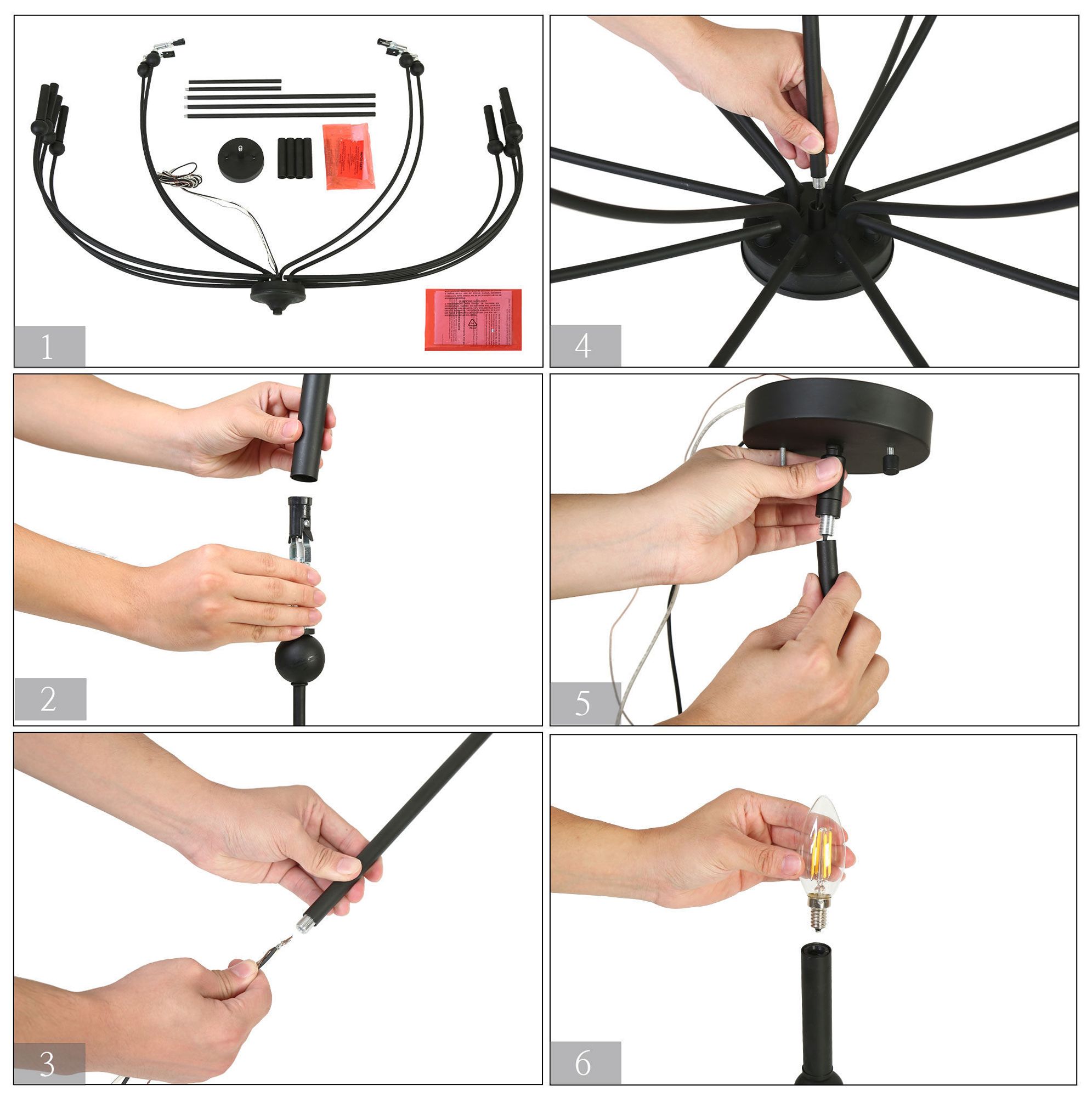 Image 6 Oriame 48.8" Wide Black 12-Light Chandelier more views