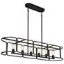 Oriame 48" Wide Black 6-Light Candle Island Chandelier
