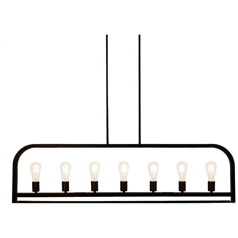 Image 1 Oriame 49.2" Wide Black 7-Light Island Chandelier