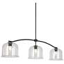 Oriame 55.9" Wide Black 3-Light Island Chandelier