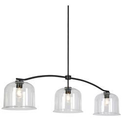 Oriame 55.9" Wide Black 3-Light Island Chandelier