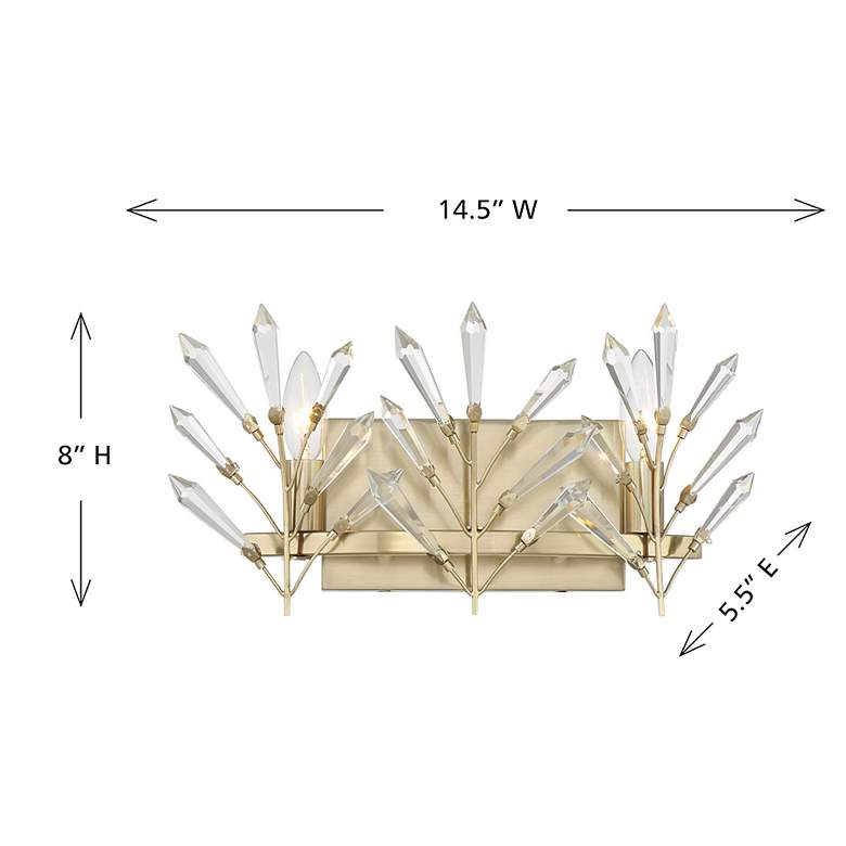 Image 6 Orianna 2-Light Bathroom Vanity Light in Noble Brass more views