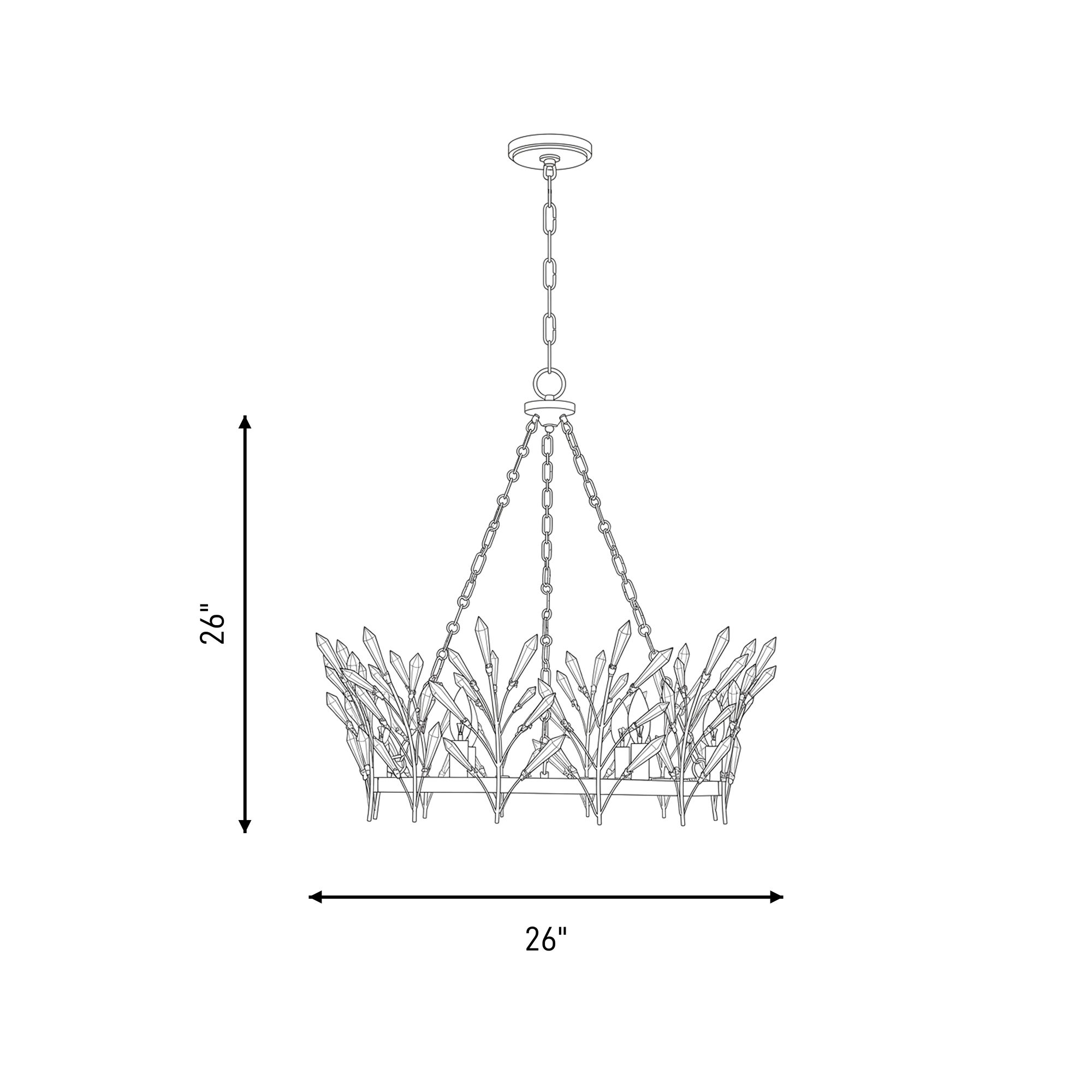 Orianna 6-Light Chandelier in Noble Brass