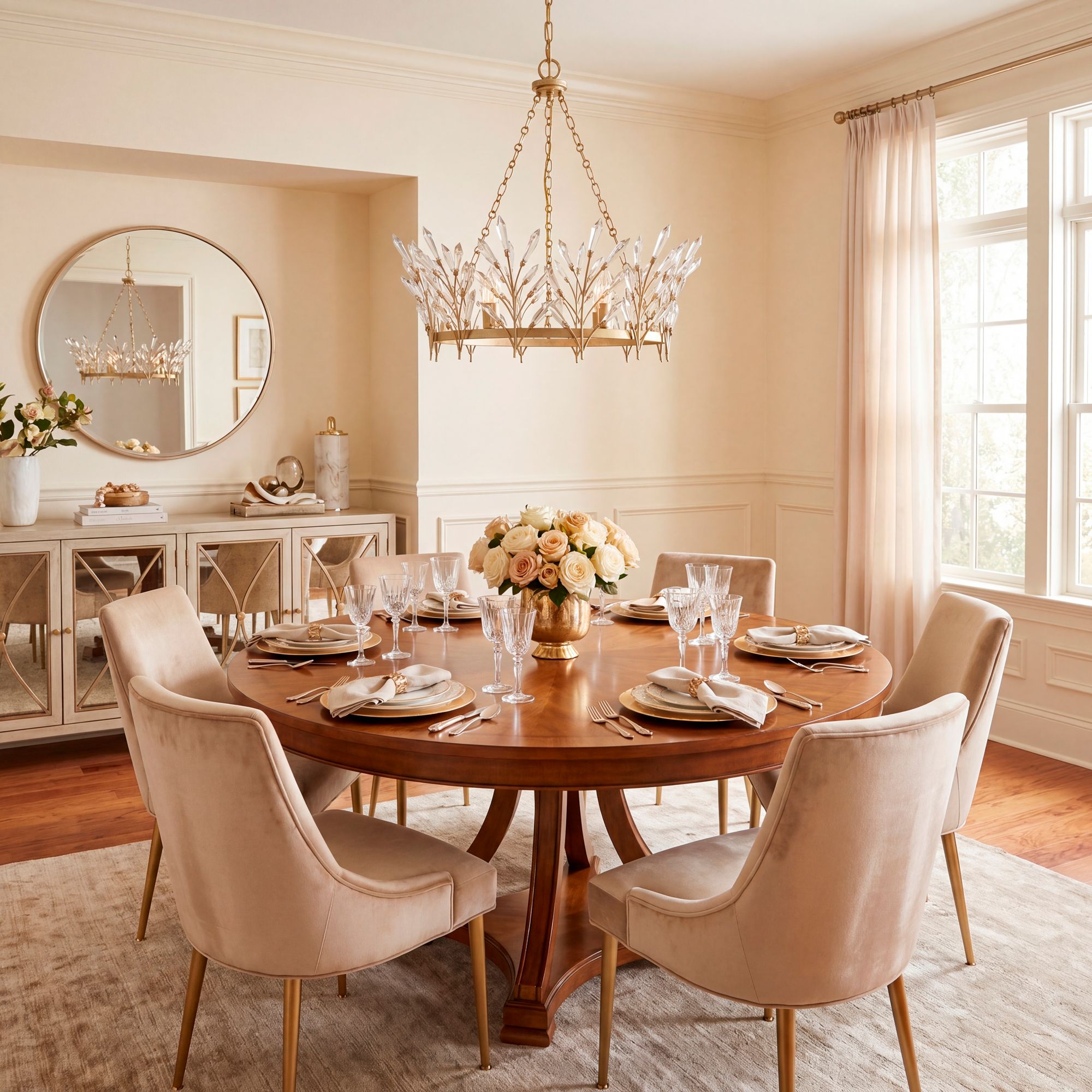 Orianna 6-Light Chandelier in Noble Brass