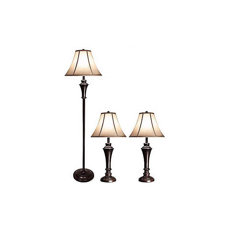 Image 1 Orick Black Metal Floor and Table Lamps Set of 3