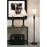 Orick Traditional Black Metal Floor and Table Lamps Set of 3