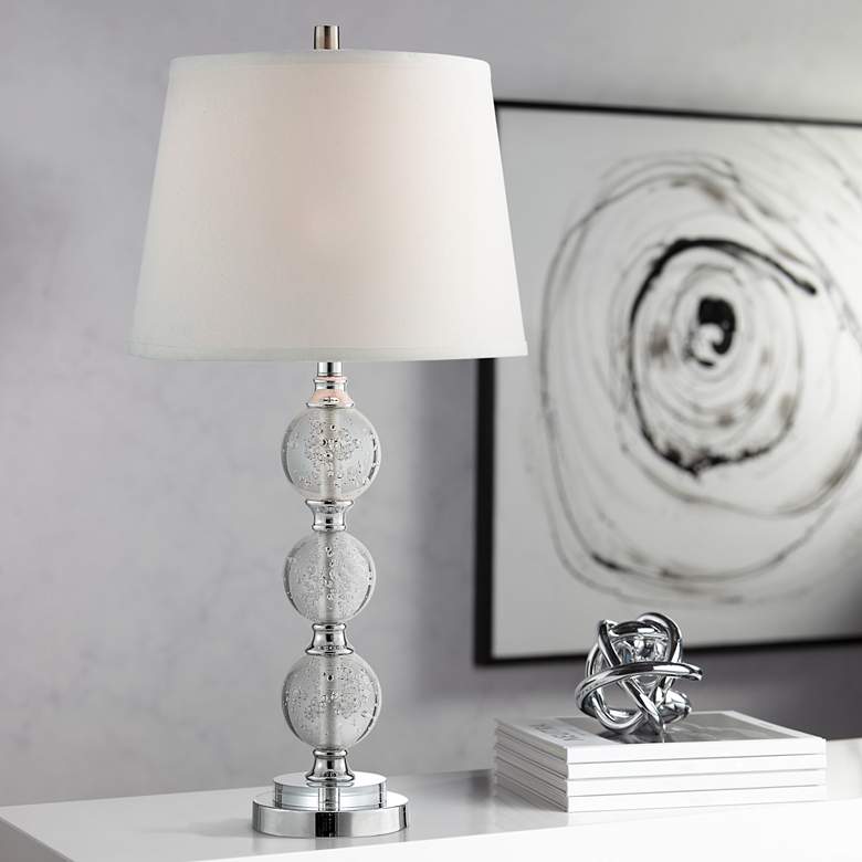 Image 1 Oriel Chrome Clear Crystal Table Lamp