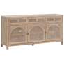 1_Orient Express Cane 63" Smoke Gray Oak Wood 3-Door Media Sideboard