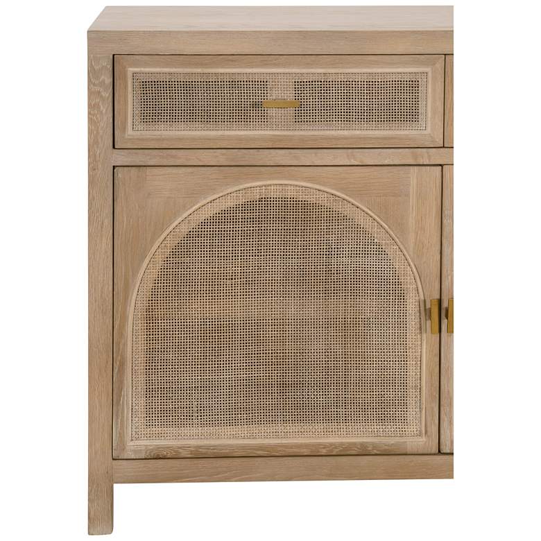 Image 2 Orient Express Cane 63" Smoke Gray Oak Wood 3-Door Media Sideboard more views