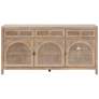 5_Orient Express Cane 63" Smoke Gray Oak Wood 3-Door Media Sideboard more views