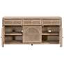 6_Orient Express Cane 63" Smoke Gray Oak Wood 3-Door Media Sideboard more views