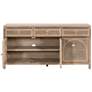 7_Orient Express Cane 63" Smoke Gray Oak Wood 3-Door Media Sideboard more views