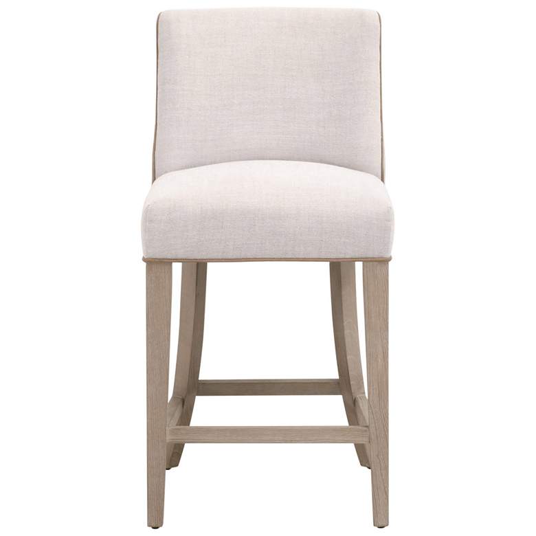 Image 1 Orient Express Duet 25 1/2" Wide Toast and Bisque Linen Counter Stool